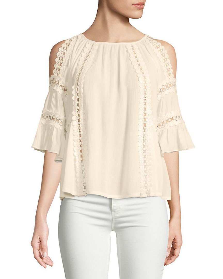 Image of Moon River Cold-Shoulder Crochet Top