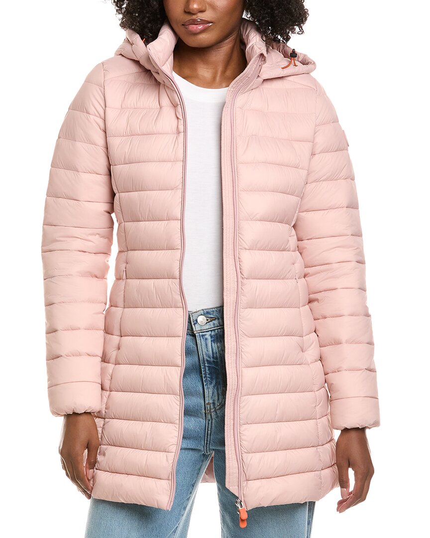 Save The Duck Cate Long Jacket In Pink