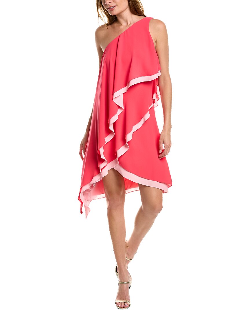 Bcbgmaxazria Ruffled One Shoulder Dress In Red