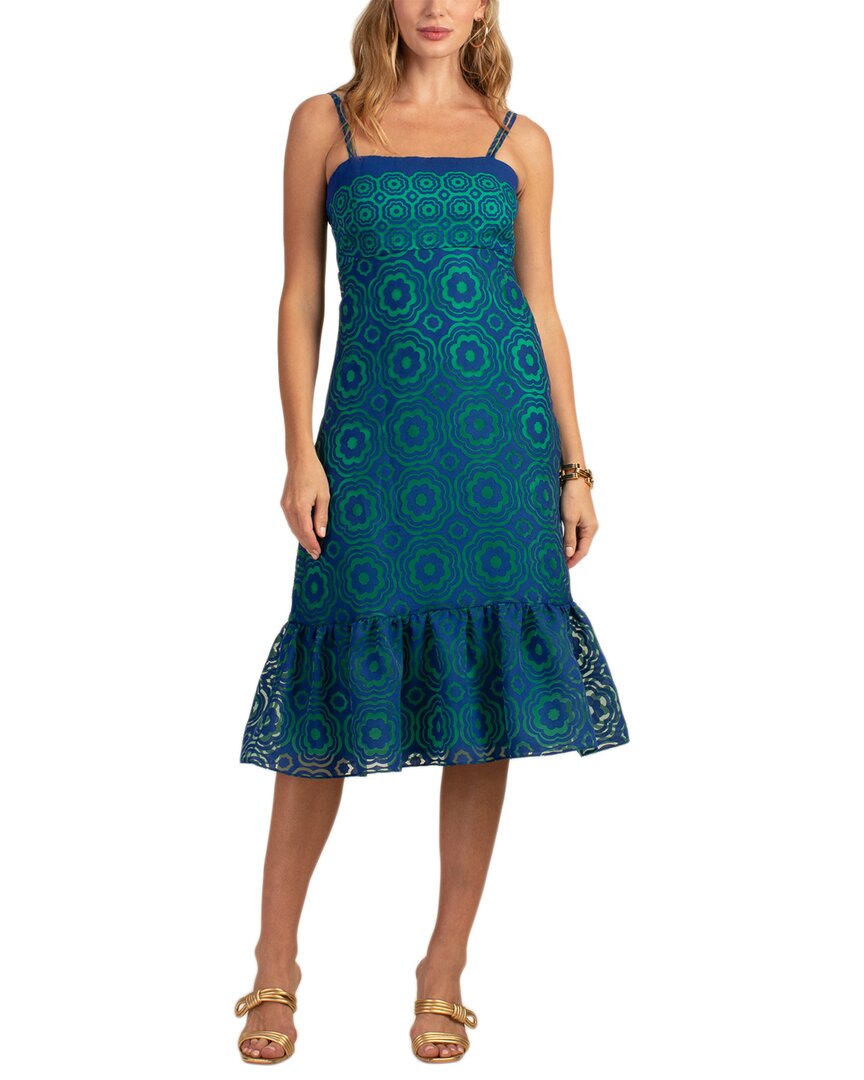 Trina Turk Aziza Dress In Majorelle Blue/green