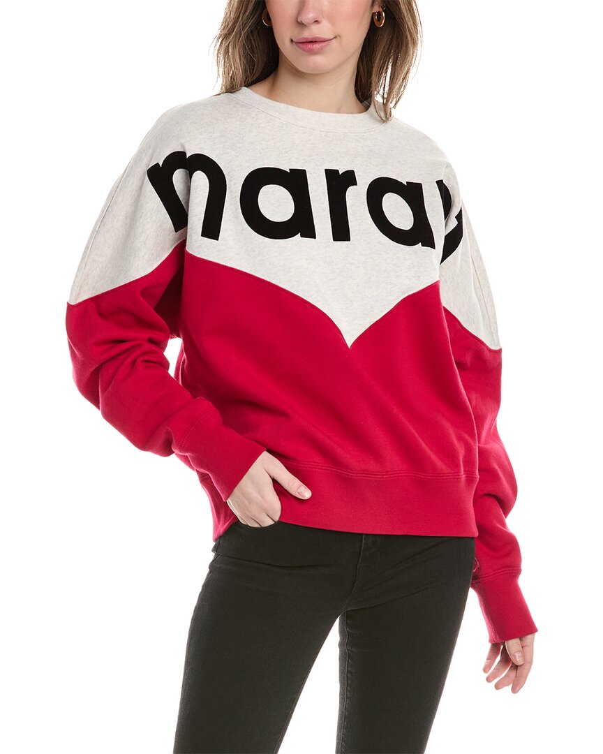 Isabel Marant Étoile Houston Logo-print Colour-block Sweatshirt In Red