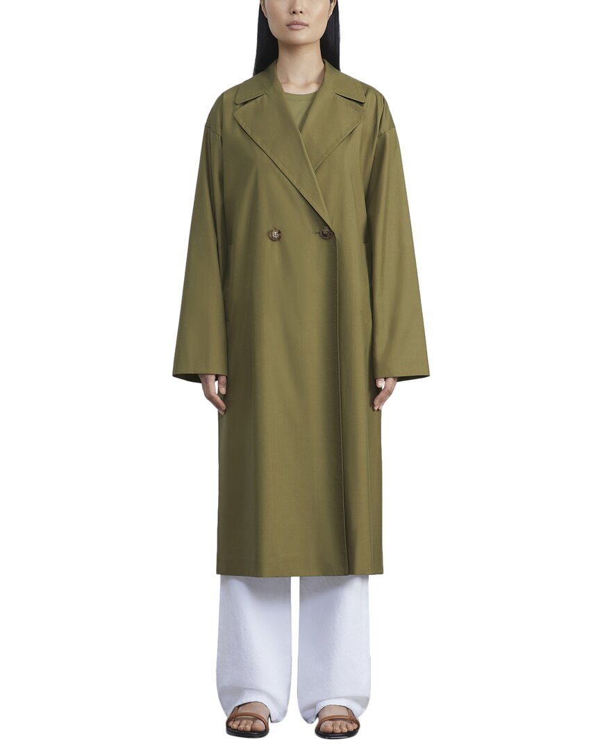 Shop Lafayette 148 New York Double Breasted Silk Trench Coat