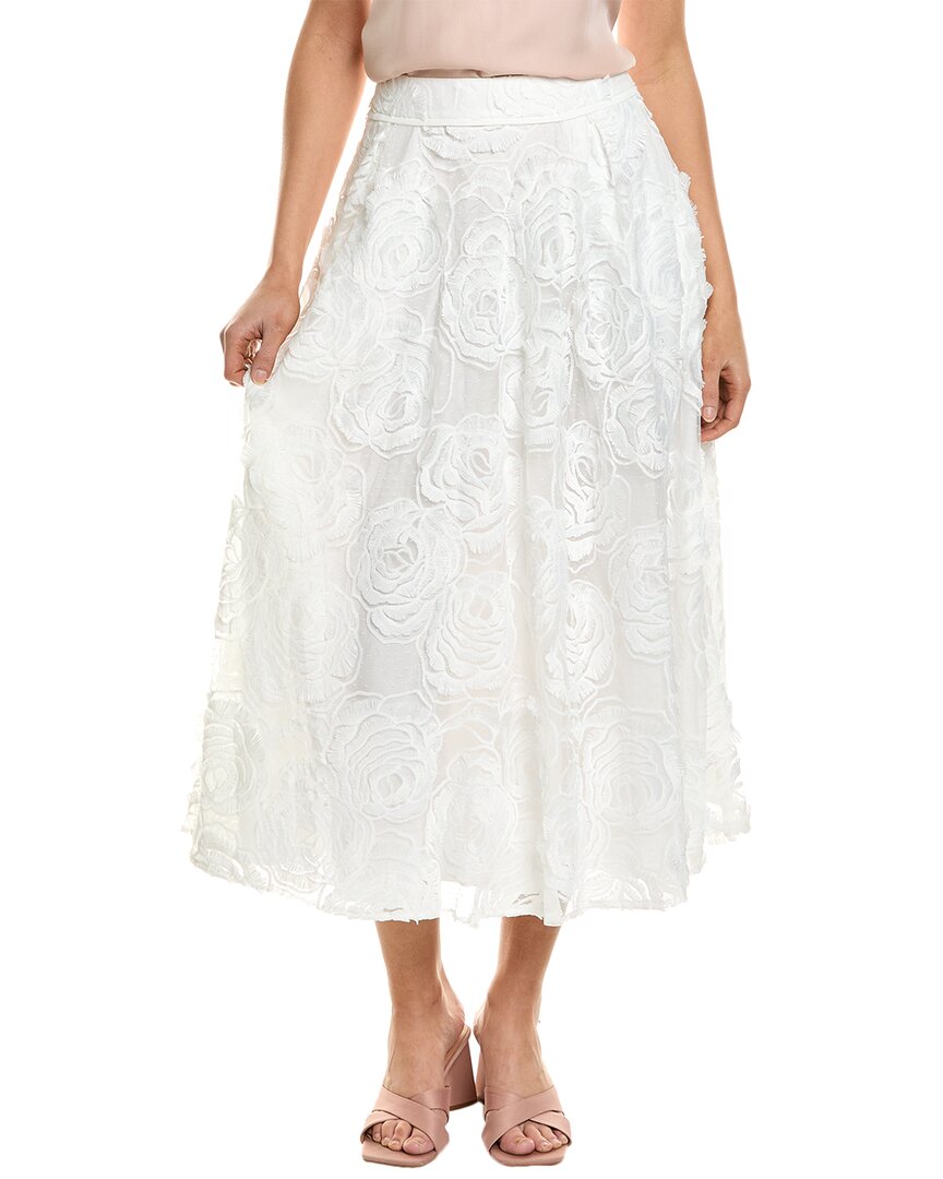 Shop Ted Baker Lace Midi Skirt In White