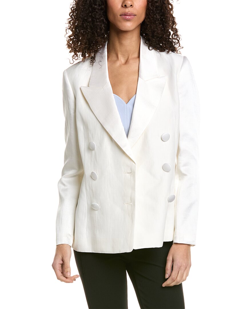 Pre-owned Ted Baker Linen-blend Jacket Women's In White