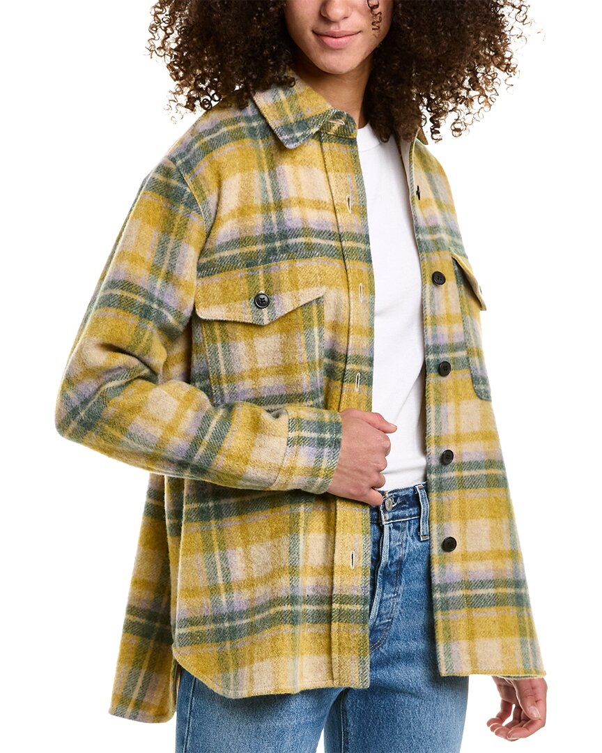 Shop Isabel Marant Étoile Faxon Wool-blend Jacket In Yellow