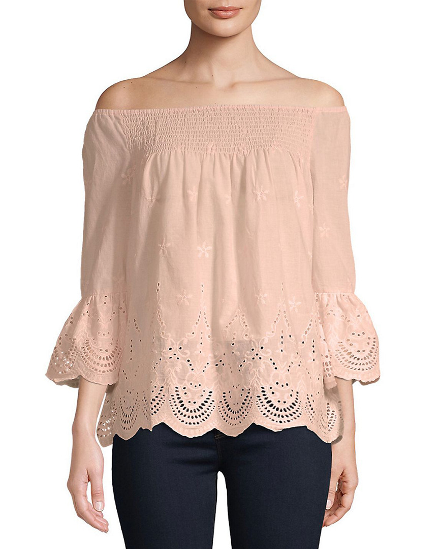Image of LUMIE Embroidered Off-The-Shoulder Top