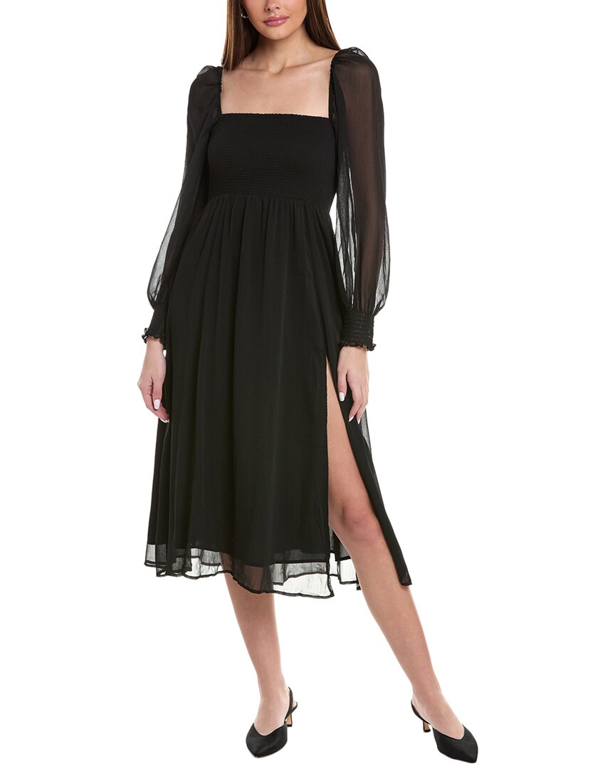 Shop Reveriee Midi Dress In Black