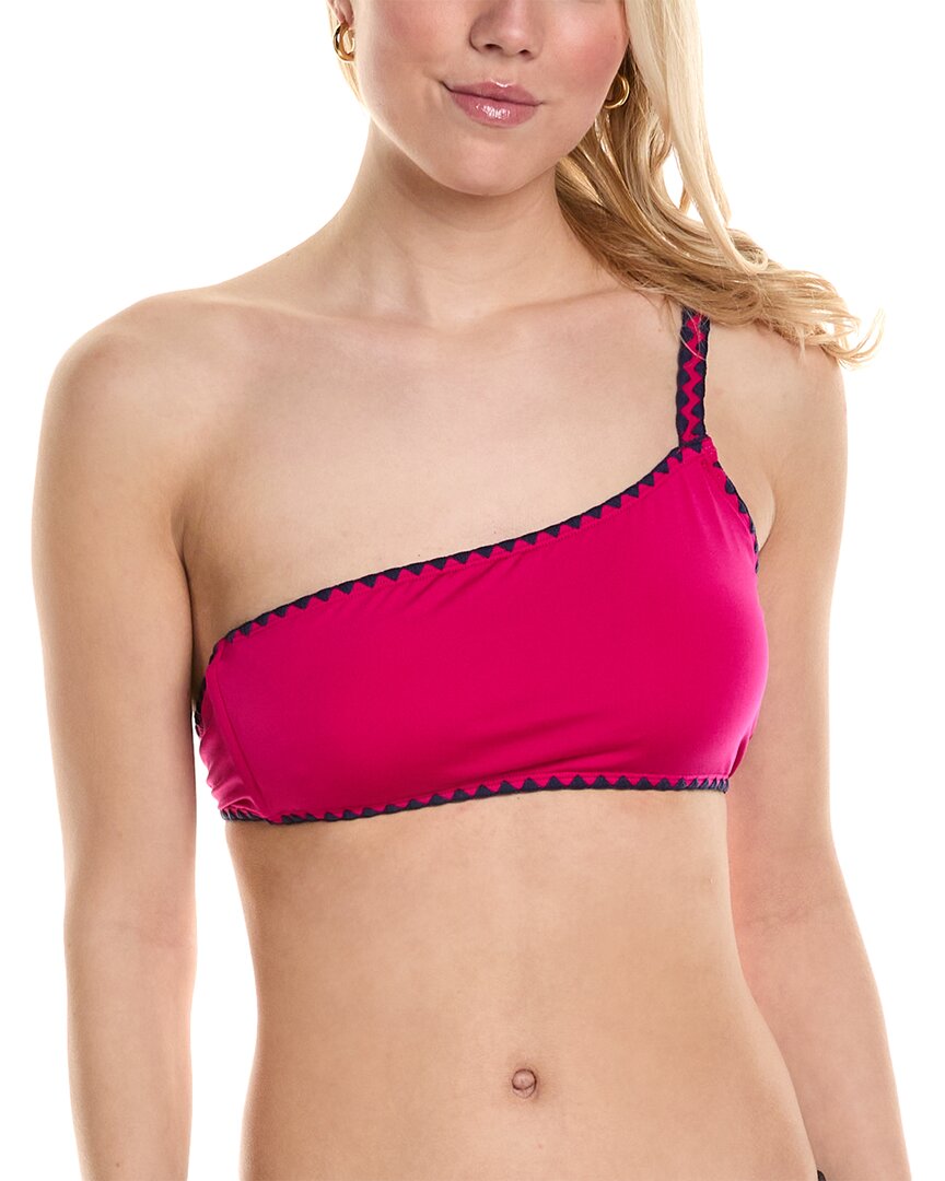Shop Lucky Brand Asymmetrical Bralette Bikini Top In Pink