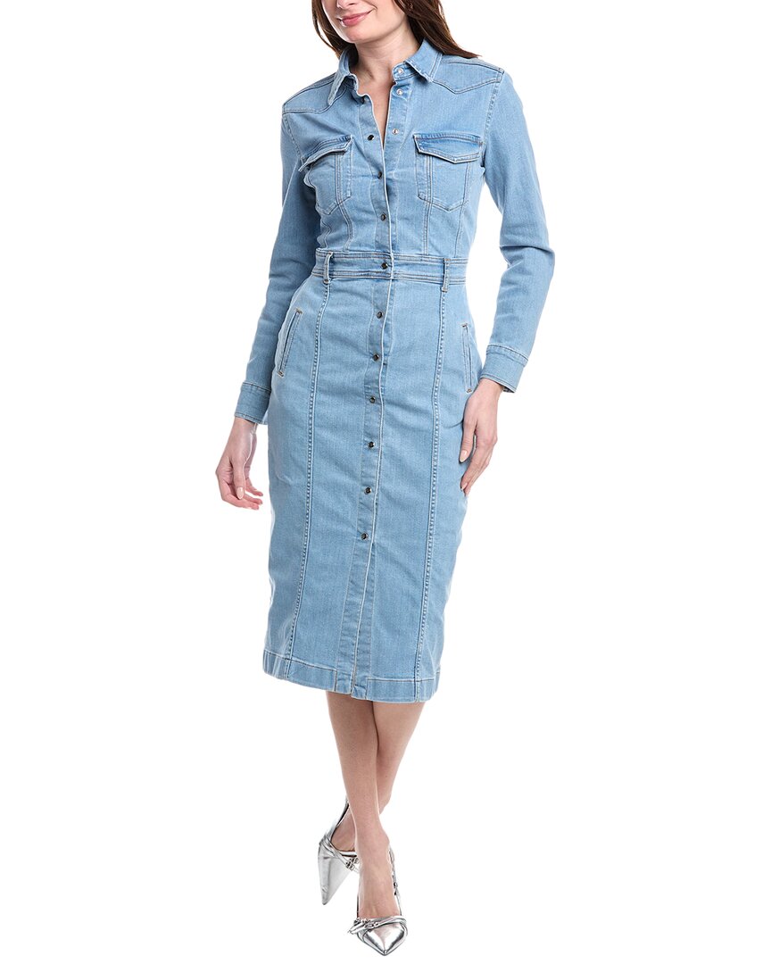 7 For All Mankind Luxe Denim Dress In Blue