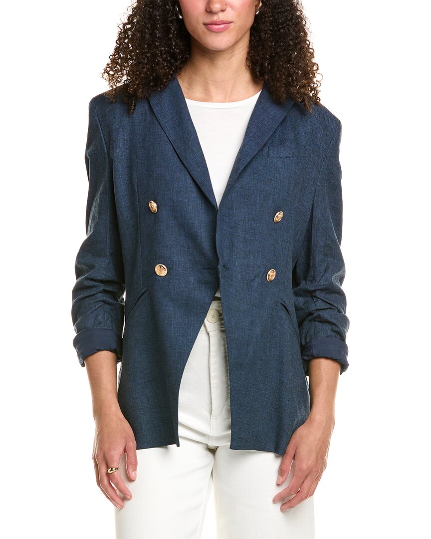 Stella + Lorenzo Linen-blend Blazer