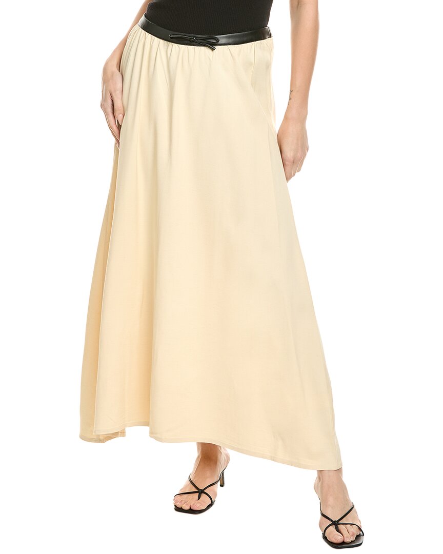 Weworewhat Bow Linen-blend Maxi Skirt