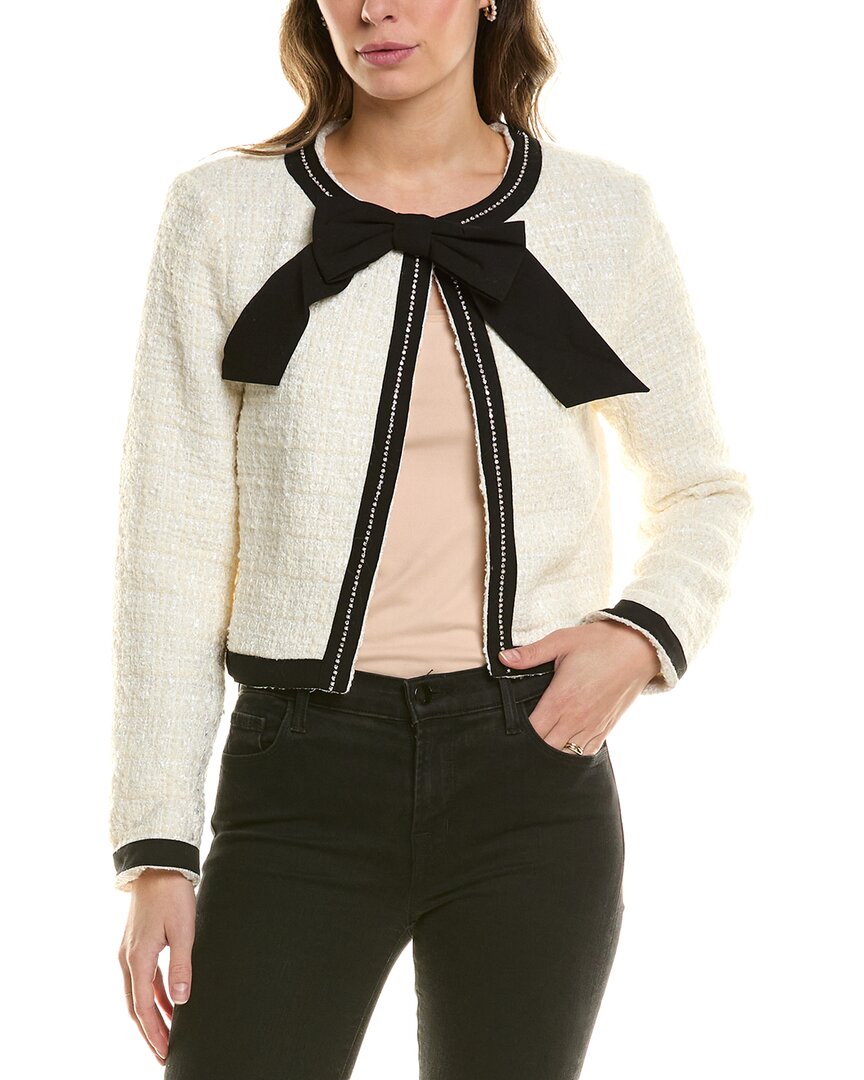 Fate Tweed Wool-blend Jacket In White
