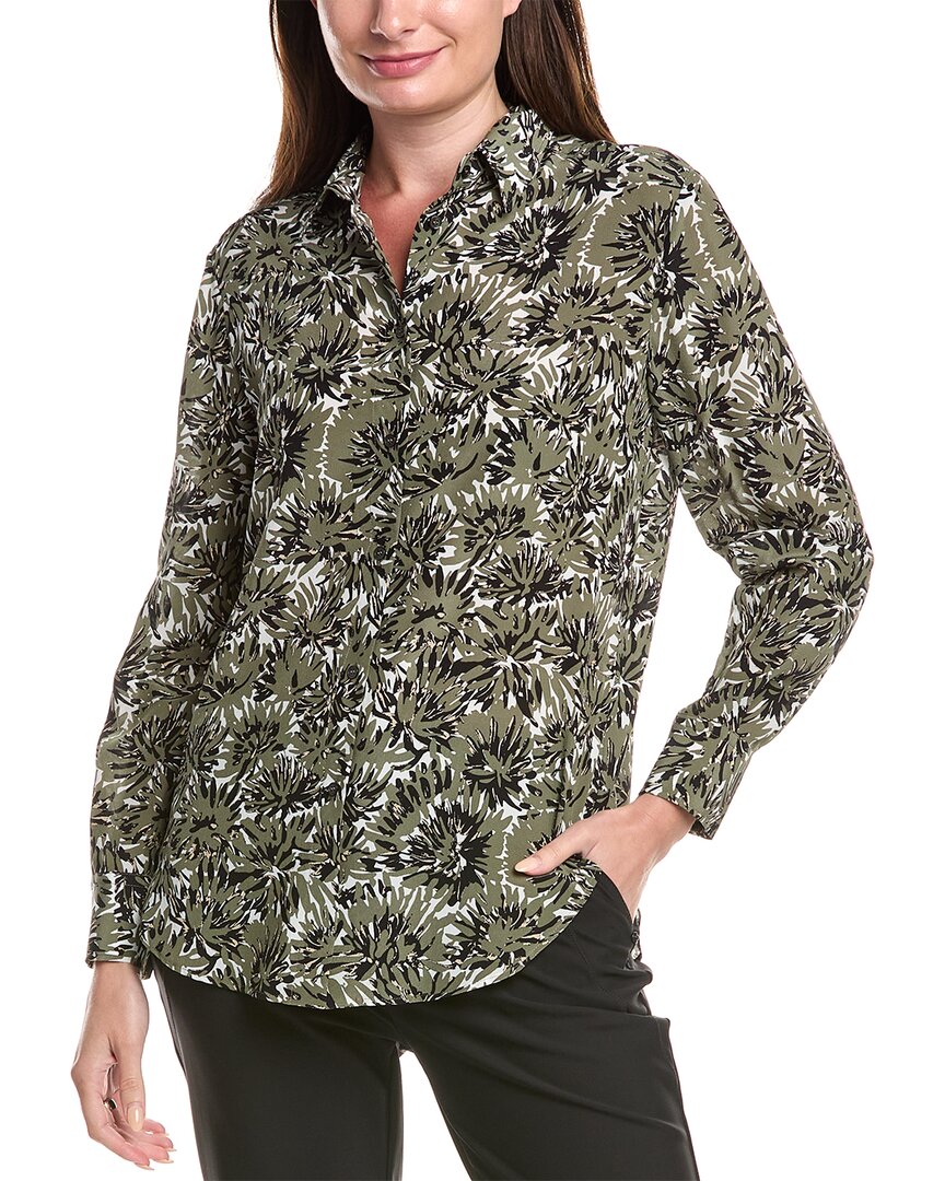 Piazza Sempione Silk Blouse In Green