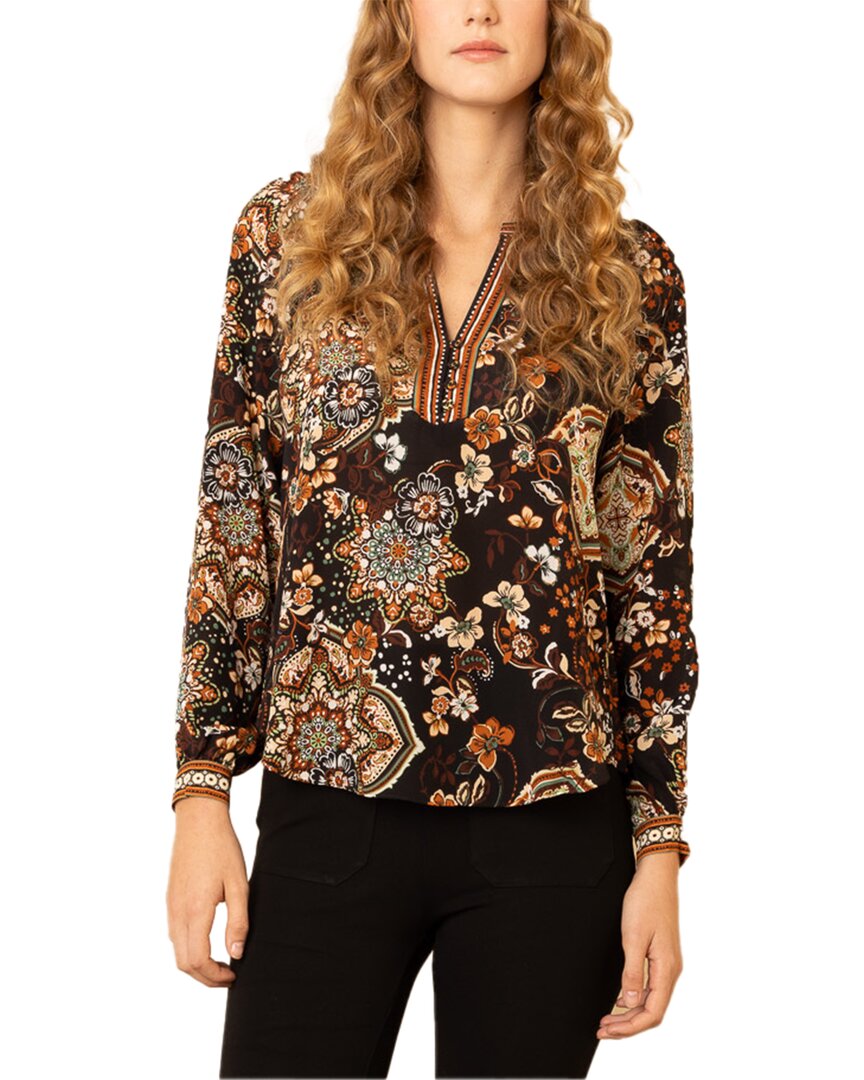 Hale Bob Skye Silk Blouse In Black