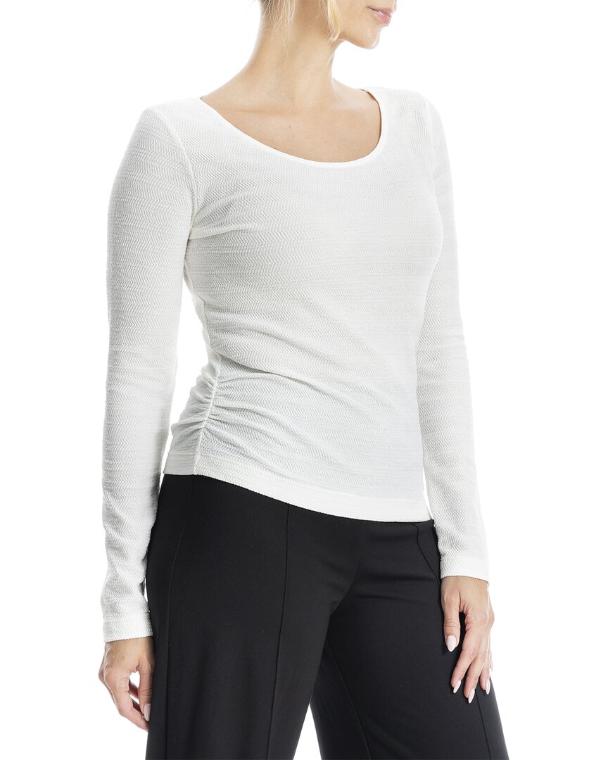 Max Studio Long Sleeve Knit Top In Cream