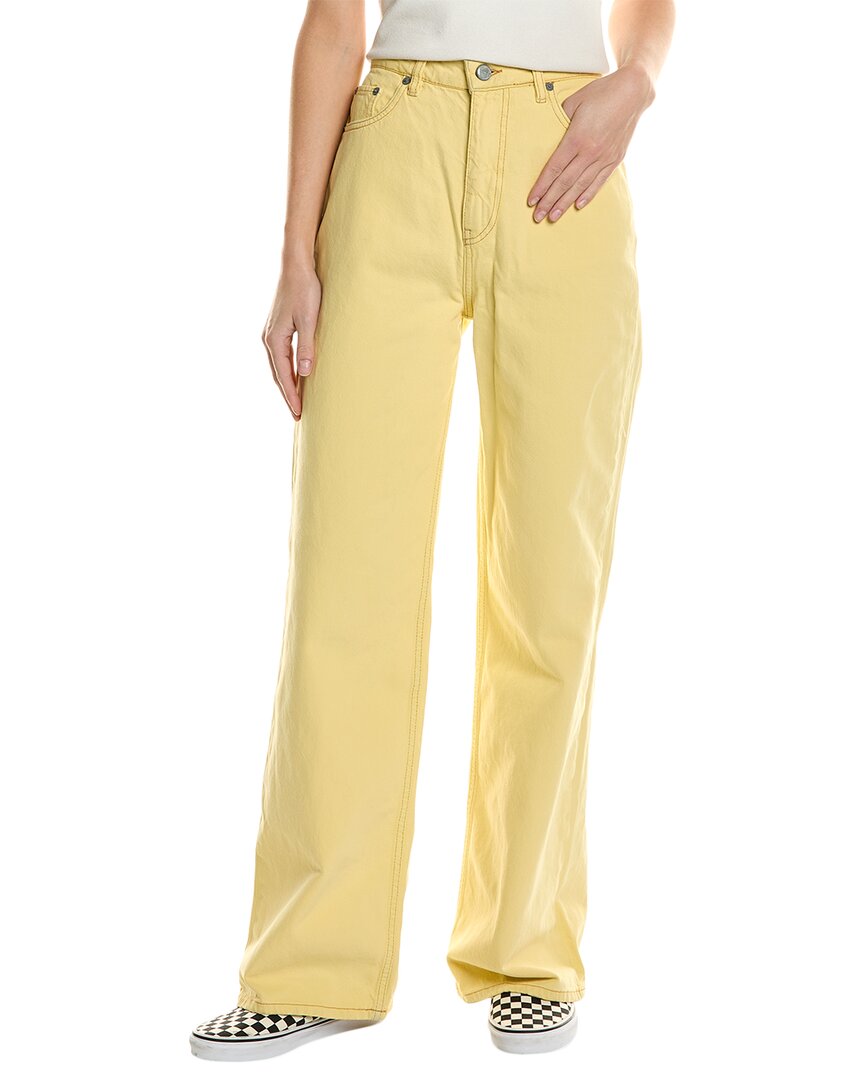 Shop Ganni Overdyed Jean In Yellow