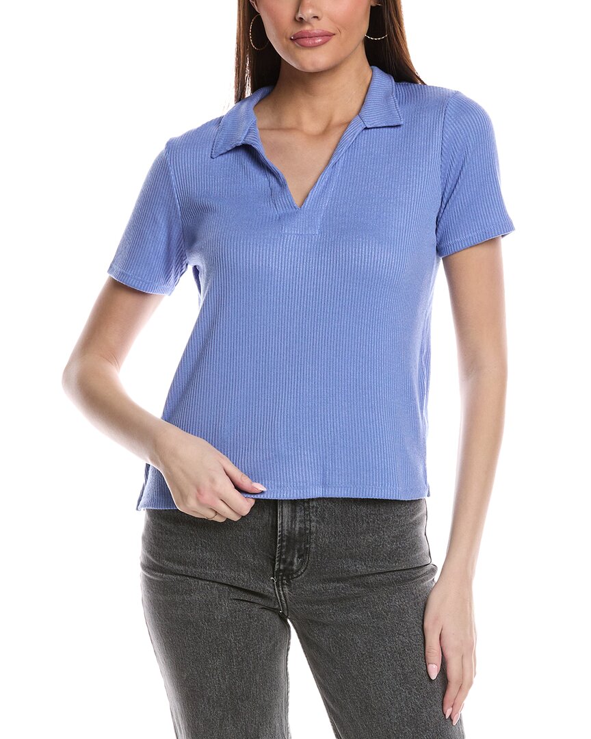 Rag & Bone The Knit Polo Sweater In Blue