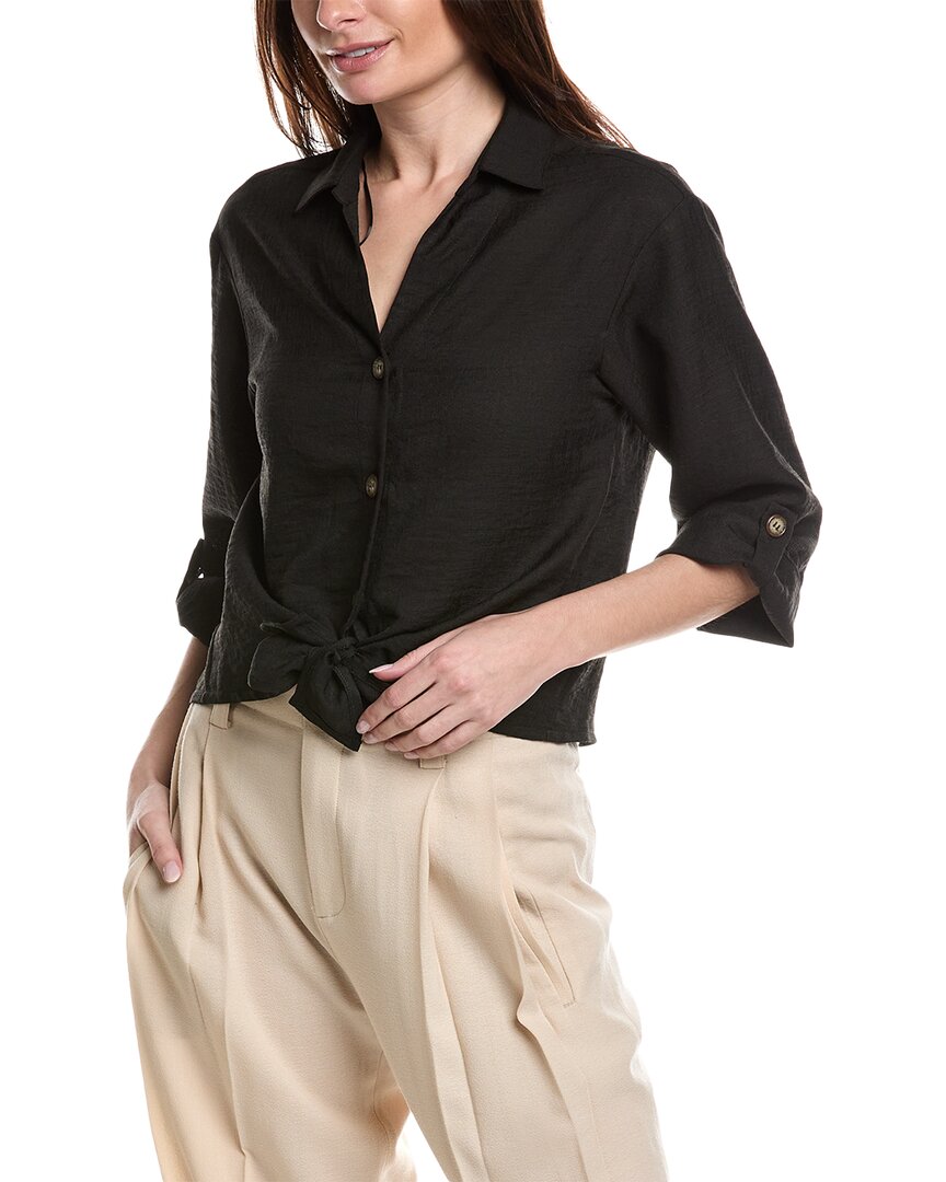 Shop Anna Kay Tie-front Shirt In Black