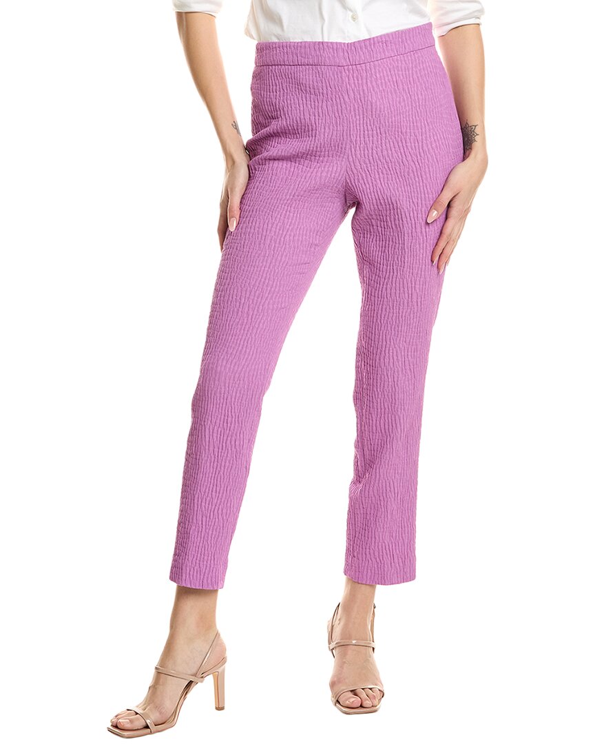 Natori Textured Cotton Jacquard Side Zip Ankle Pant