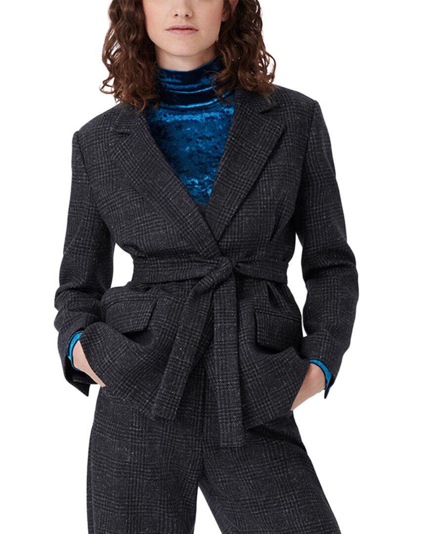 Shop Maje Wool-blend Suit Blazer