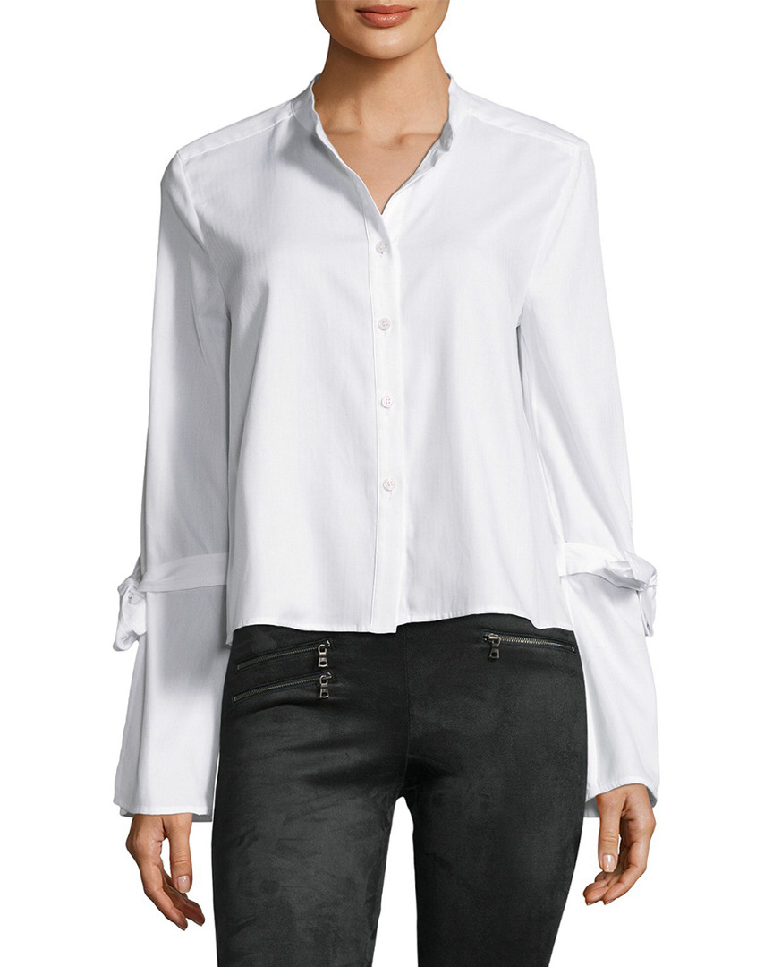 Image of BCBGMAXAZRIA Bell Sleeve Button Shirt
