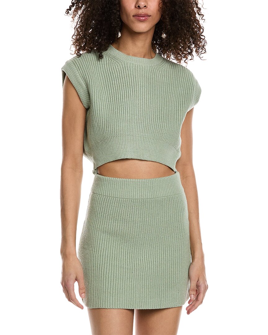 Shop Emmie Rose Cropped Pullover In Green