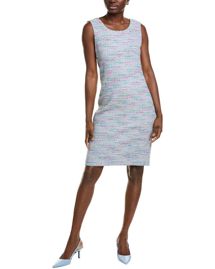 St John St. John Lurex Tweed Dress In Blue