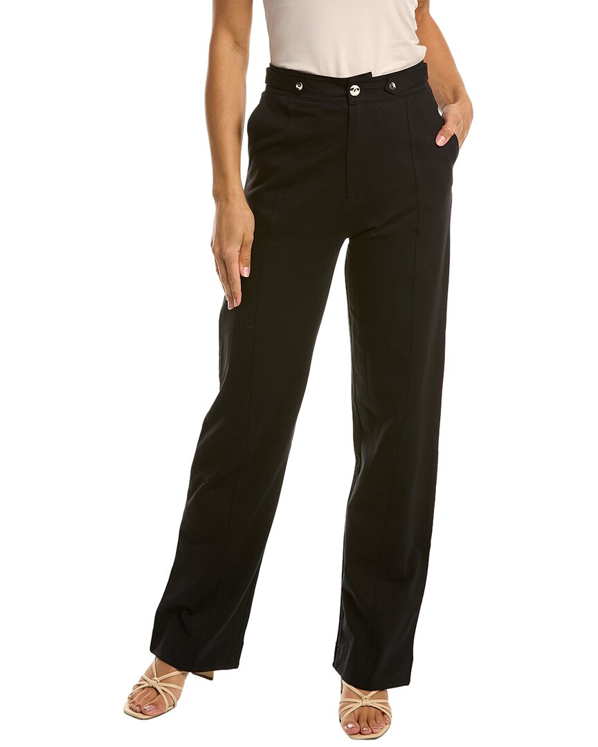 Grey State Wide Leg Front Seam Pant In Black