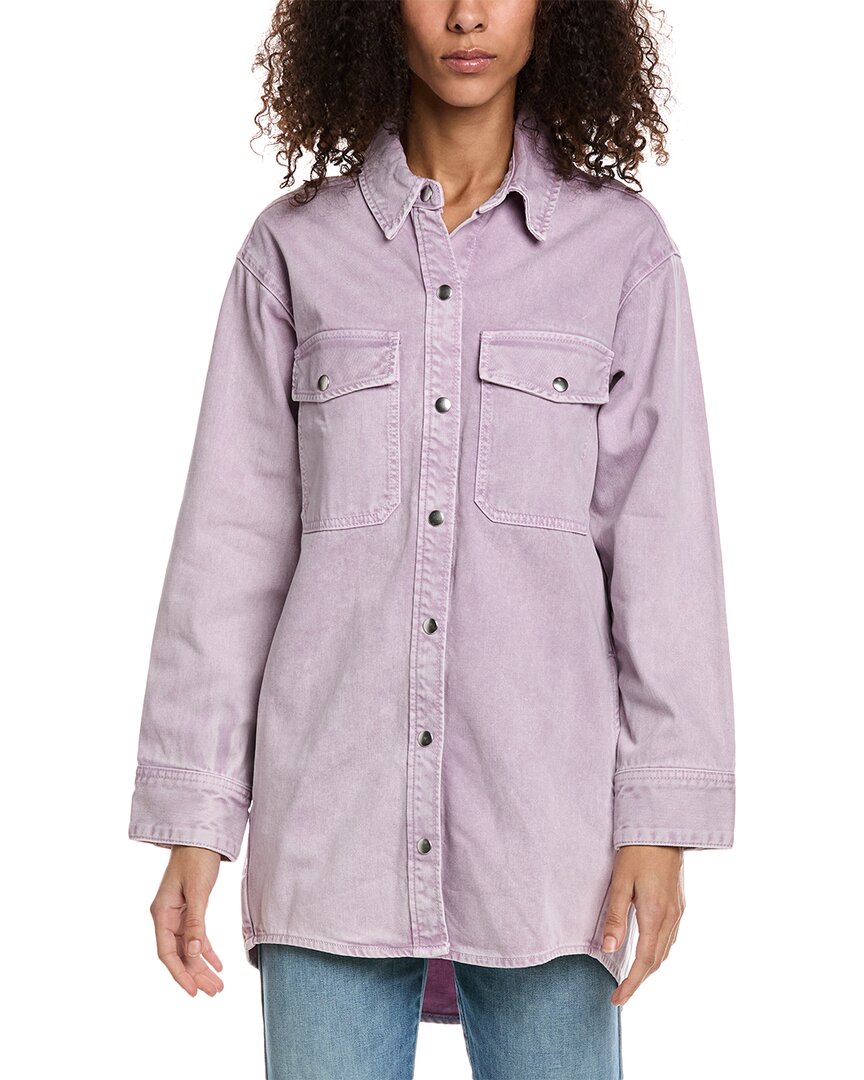 Shop The Kooples Denim Shirtdress In Purple