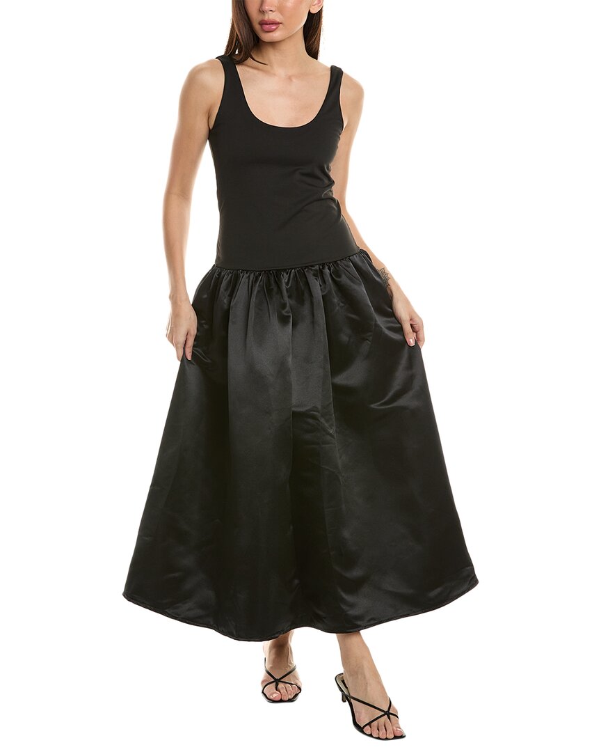 Shop Avantlook Drop-waist Maxi Dress In Black