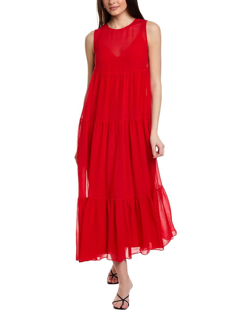 Max Mara Studio Fago Silk-blend Maxi Dress In Red