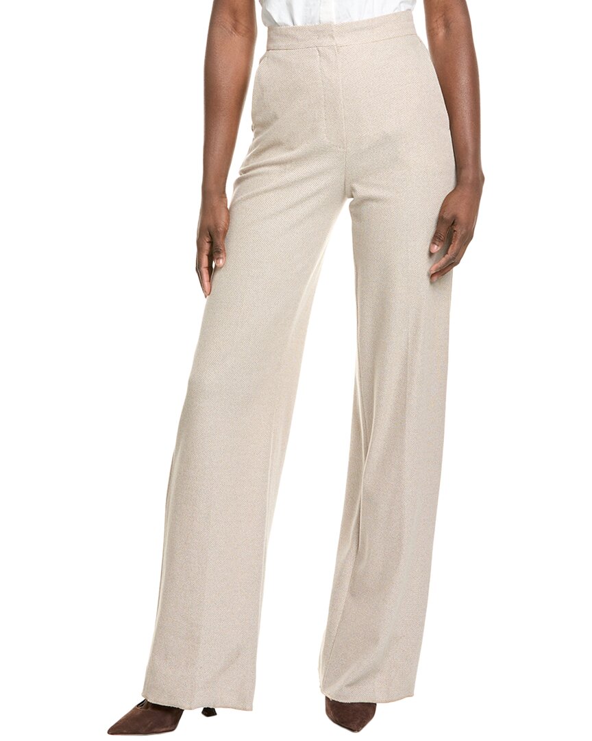 Max Mara Wide-leg Cotton Trousers In Beige