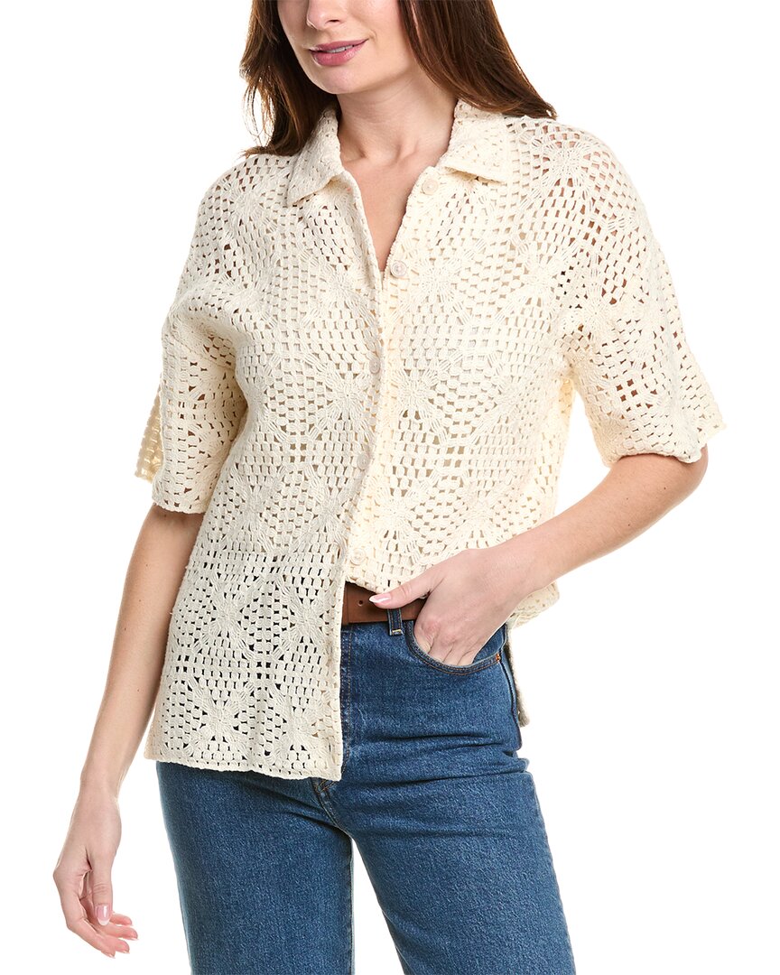 Allsaints Milly Crochet Top In White