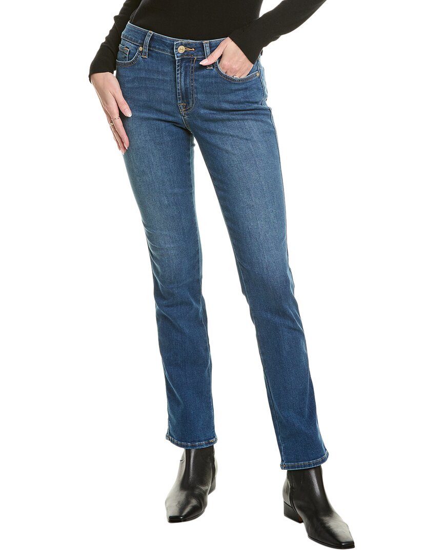 7 For All Mankind Kimmie Horizon Dark Indigo Straight Jean In Blue