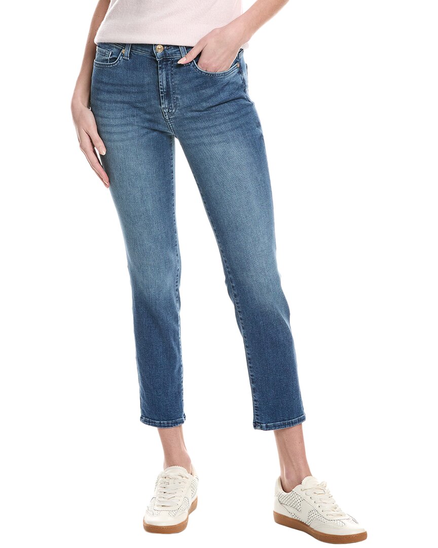 7 For All Mankind Felicity High-waist Slim Kick Jean In Blue