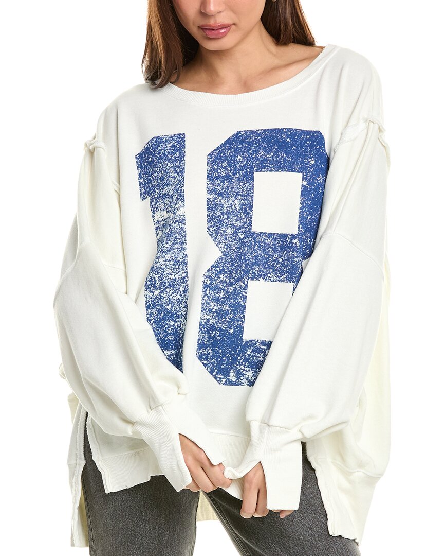 Free People Camden Oversize Graphic Sweatshirt In White