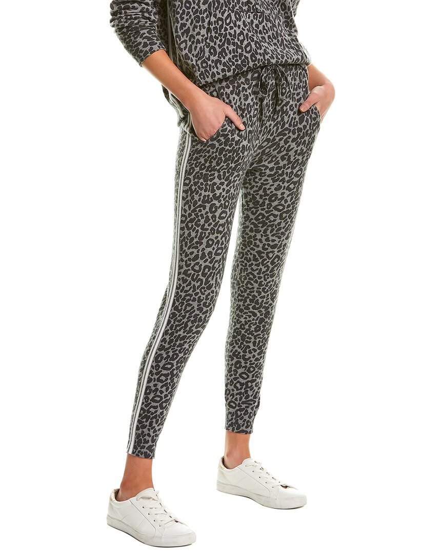 Shop Skull Cashmere Kassie Cashmere-blend Leopard Jogger In Grey