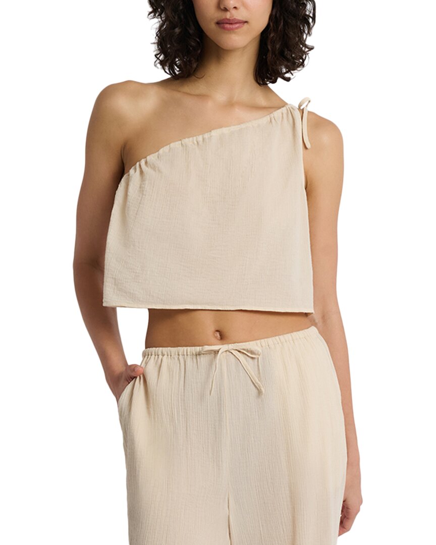 Shop Onia Crinkle Gauze One-shoulder Top