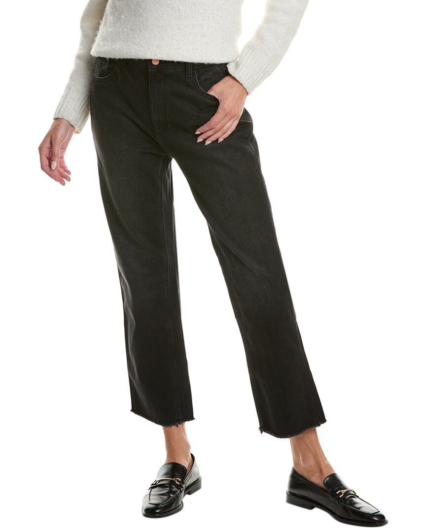 Dl1961 Patti Black Peached Straight Leg Jean In Black