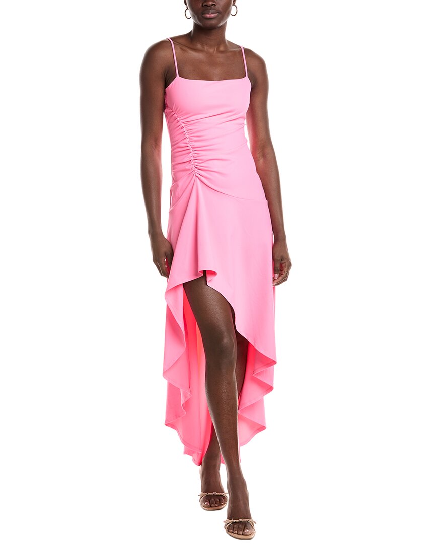 Shop Susana Monaco String Gathered High-low Maxi Dress In Pink