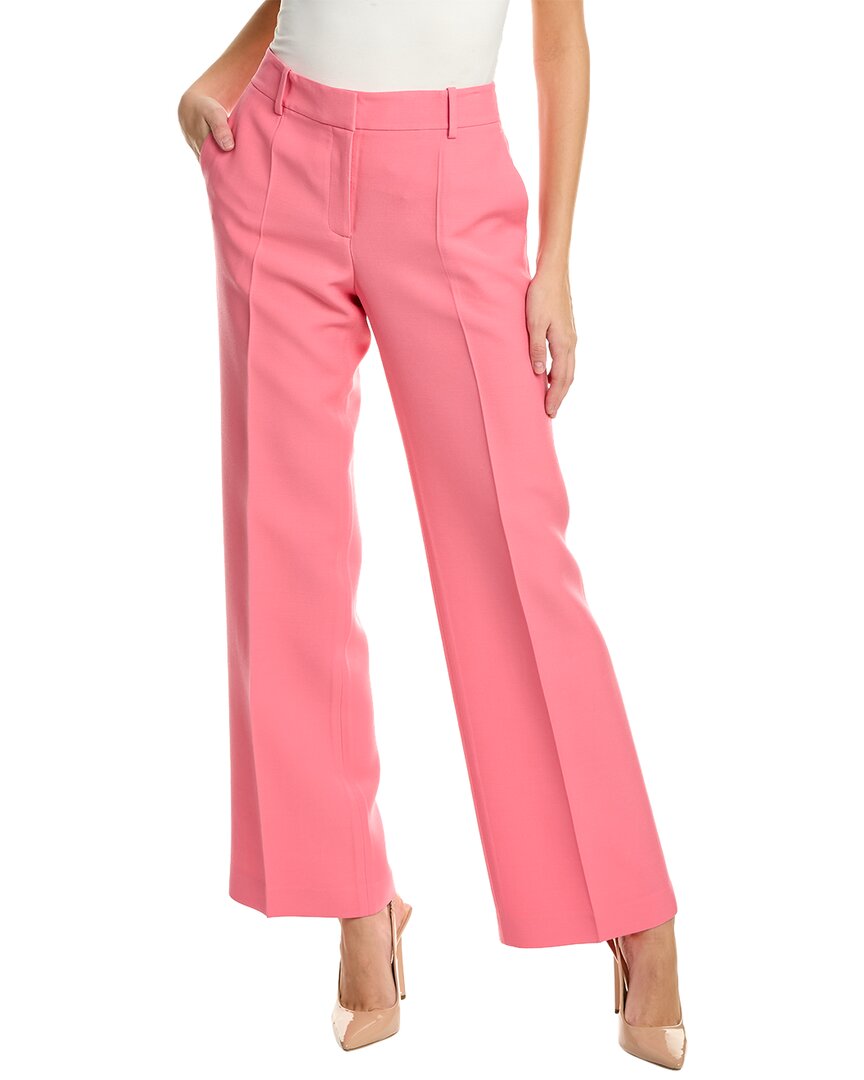 Pre-owned New York Lafayette 148 York Sullivan Wool & Silk-blend Pant Women's In Pink