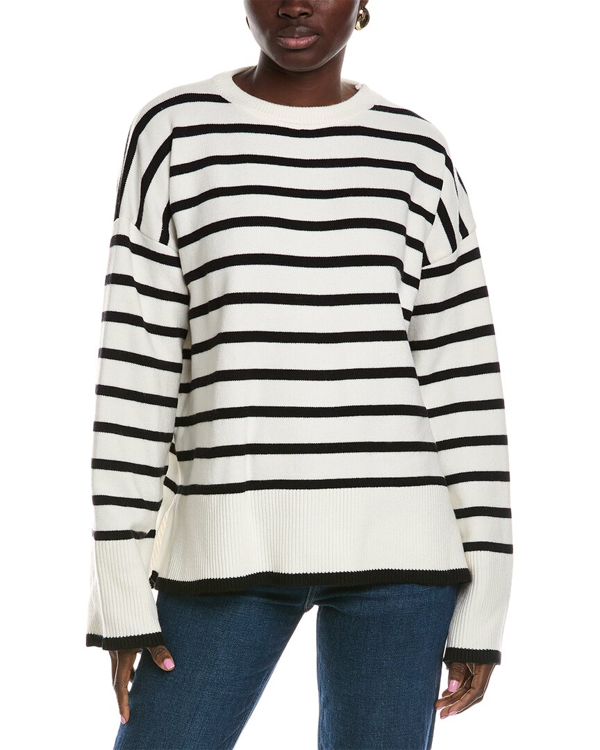 Lyra & Co Striped Sweater In White