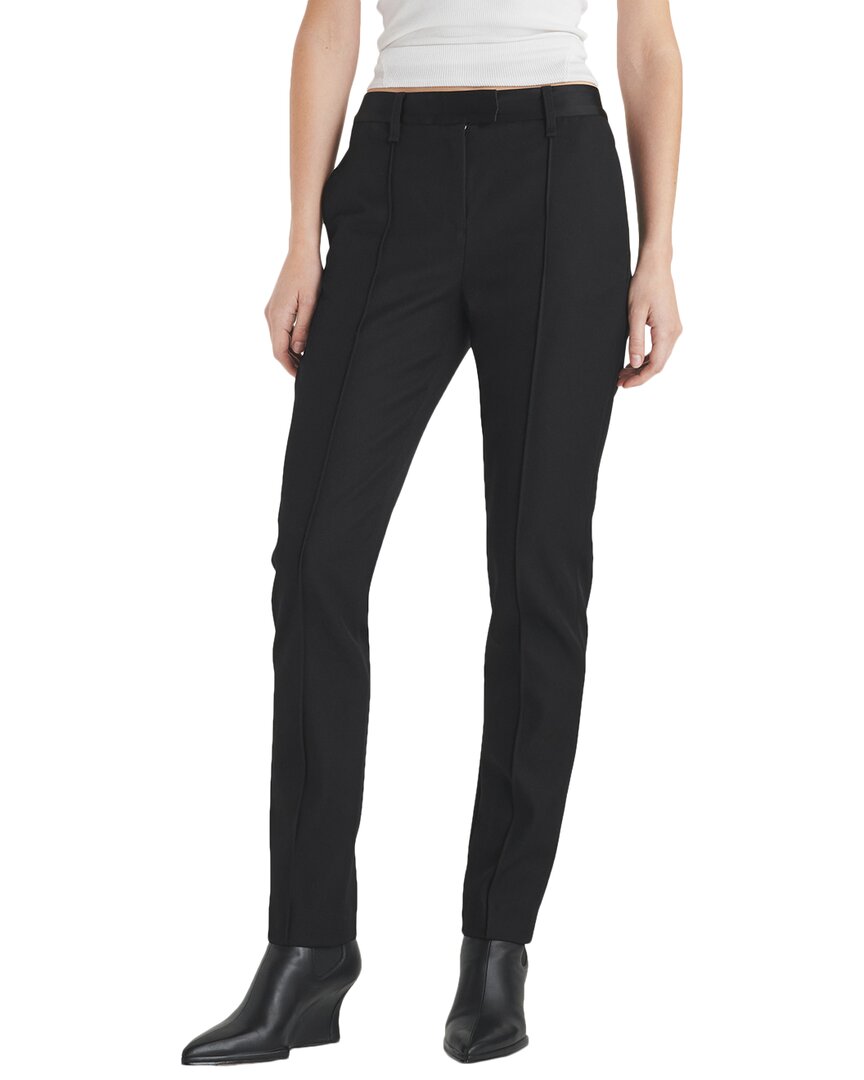 Rag & Bone Blaine Virgin Wool Straight Leg Pants In Black