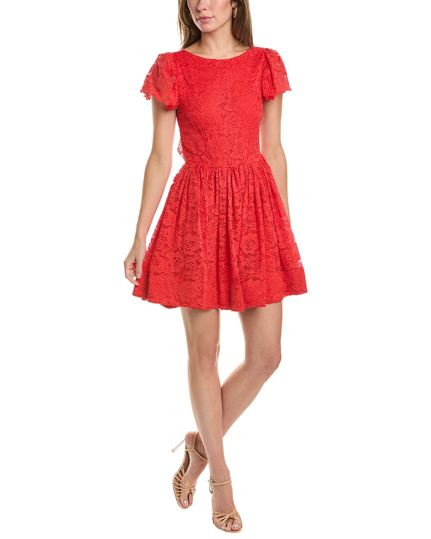 Shop Caroline Constas Marguerite Mini Dress In Red