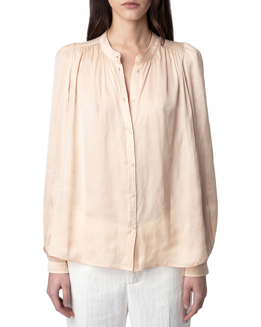 Zadig & Voltaire Tchin Band Collar Satin Blouse