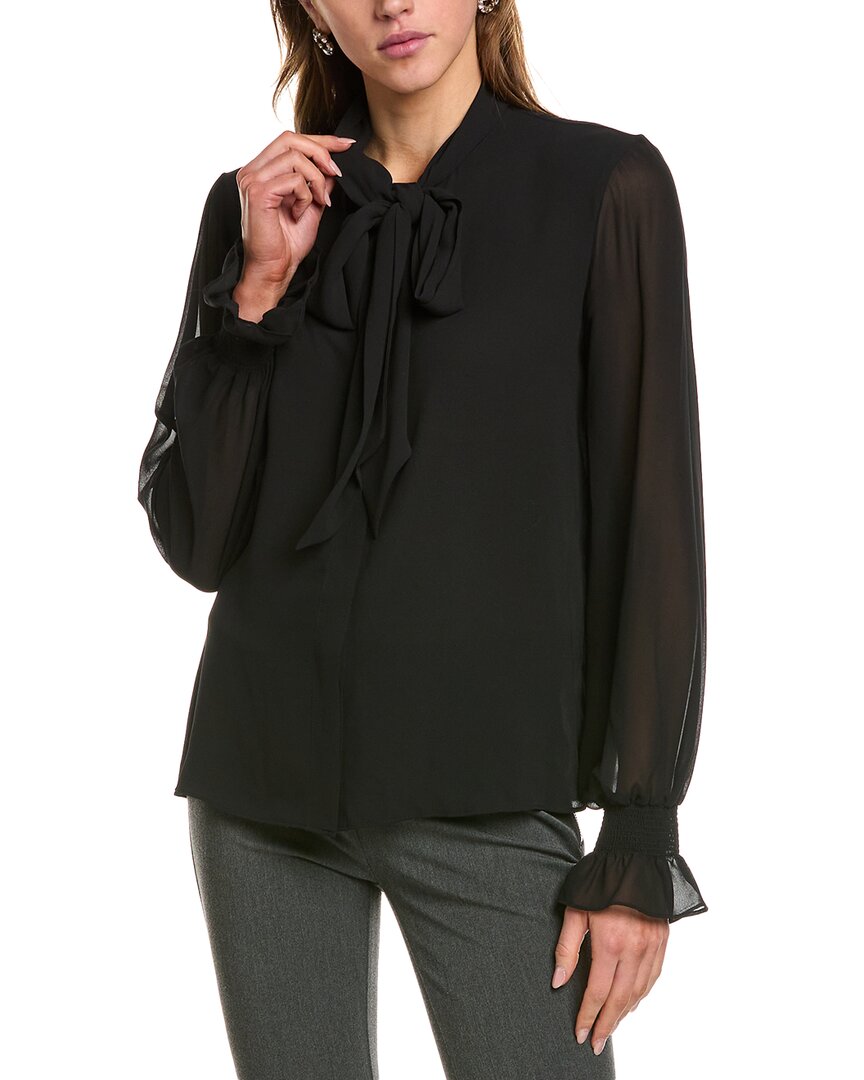 Bcbgmaxazria Bow Blouse In Black
