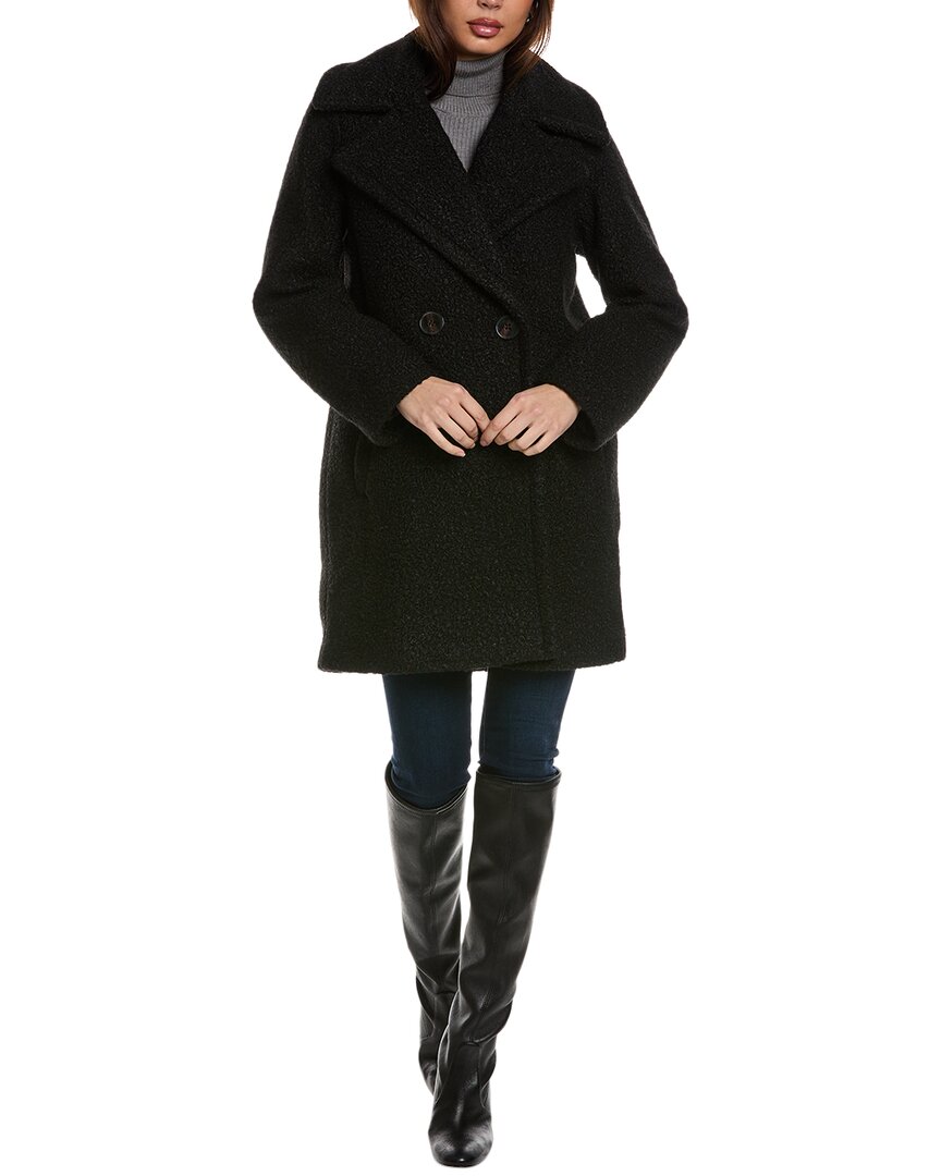 Nvlt Mixed Media Coat In Black