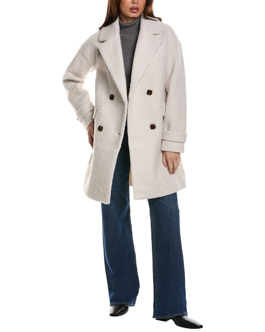 Nvlt Mixed Media Coat In White