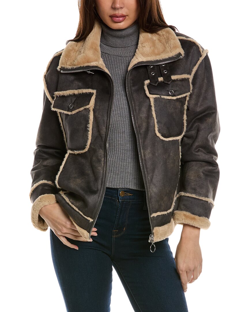 Nvlt Biker Jacket In Brown