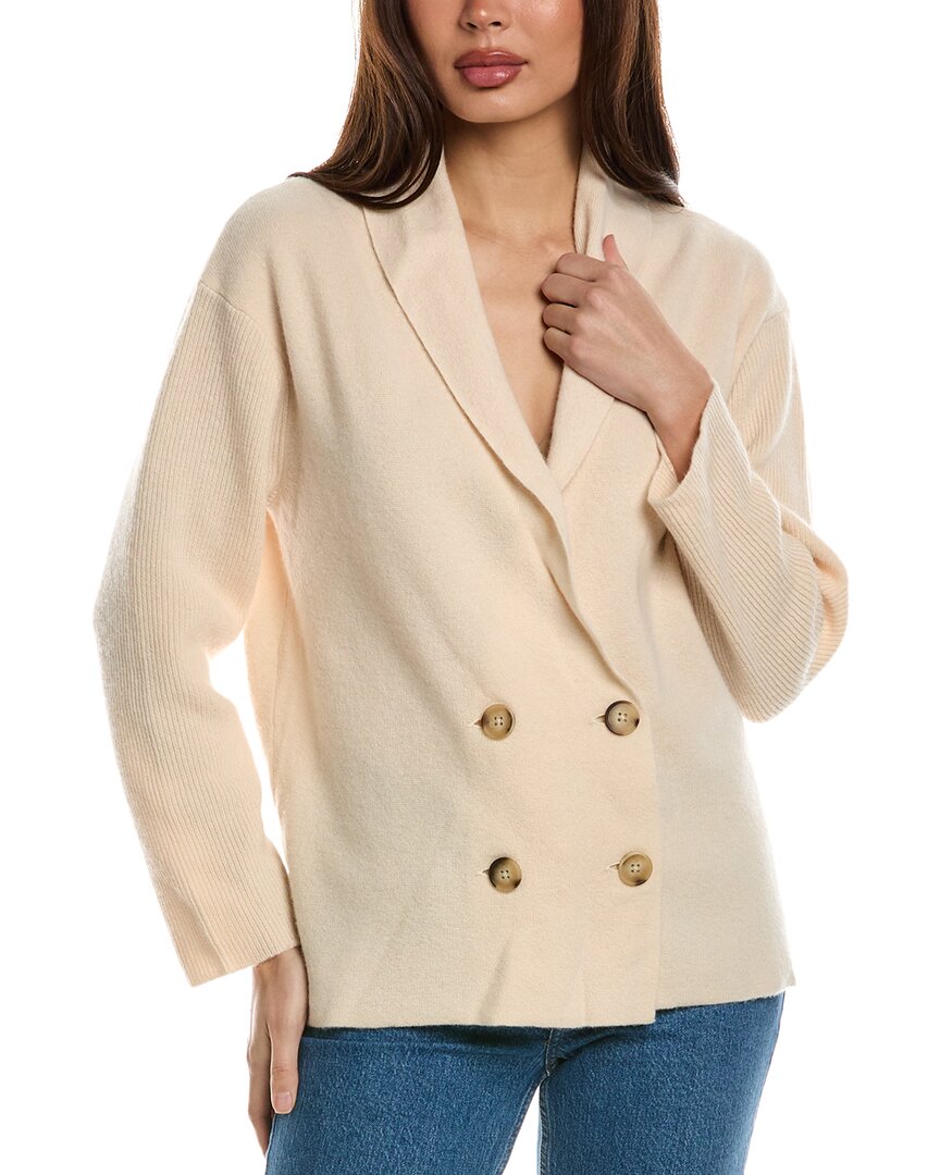 Reiss Sara Double-breasted Knitted Wool And Cashmere Cardigan